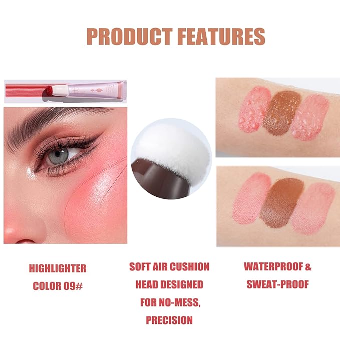 Highlighter Makeup, Liquid Highlighter Beauty Wand, Long Lasting Fl Oz