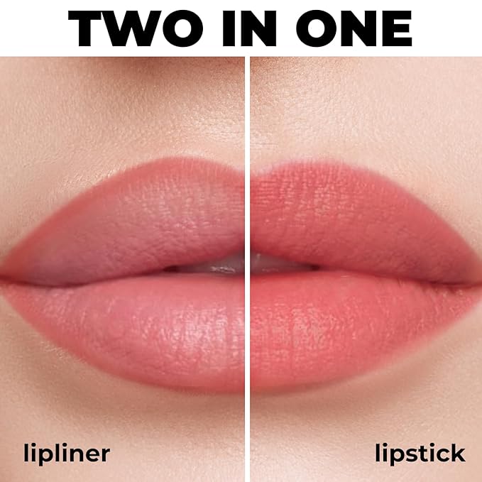 Matte Gel Lip Liner Pencil | Weightless & CreamyTexture - Sharpenable - Longwear & Waterproof - High Pigmented & Flawless Finish - Cruelty-free & Paraben-Free, 408, 1,7g/0.05oz. (Rose Plum)