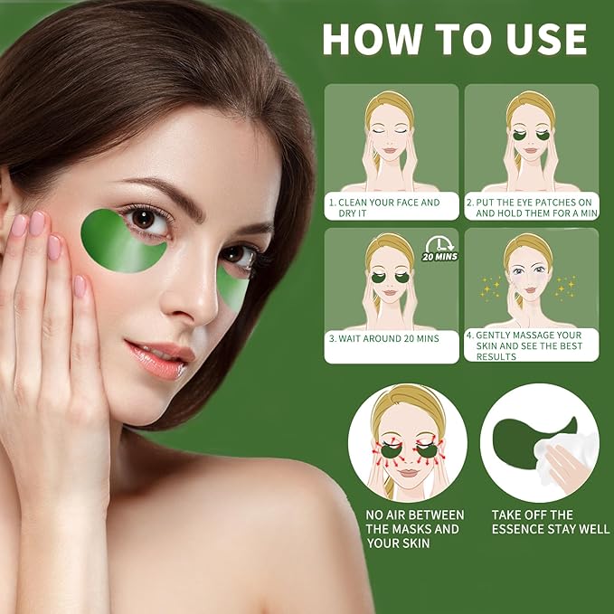 Under eye patches 70pcs, green
