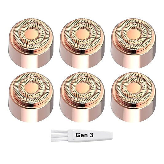 Replacement Heads Gen 3 for New Version Flawless Facial Hair Remover Generation 3, Double Ring Blades Head for New Flawless, 6 pack