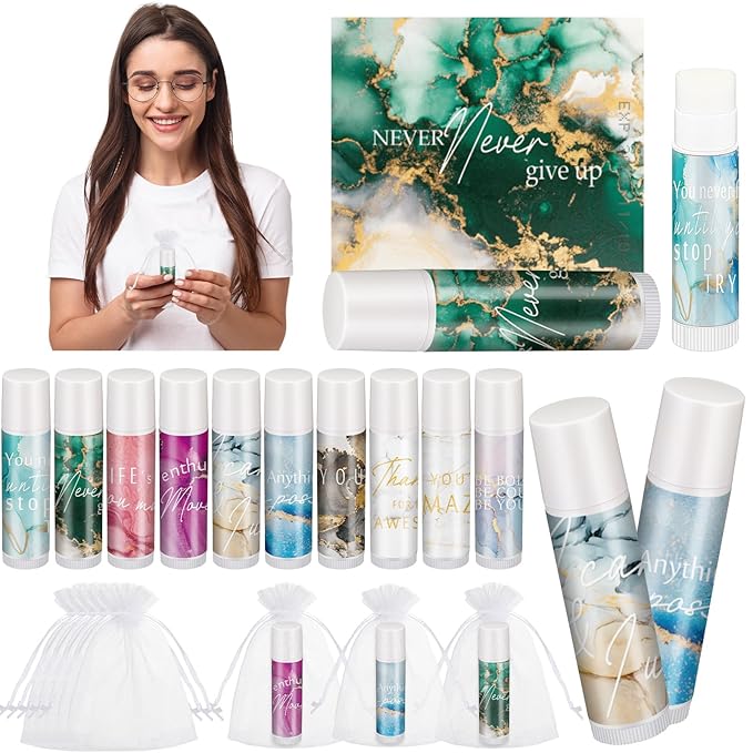 50 Sets Inspirational Lip Balm Gifts