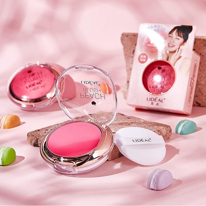 Peach Matte Face Powder Blush Palette, Shimmer Face