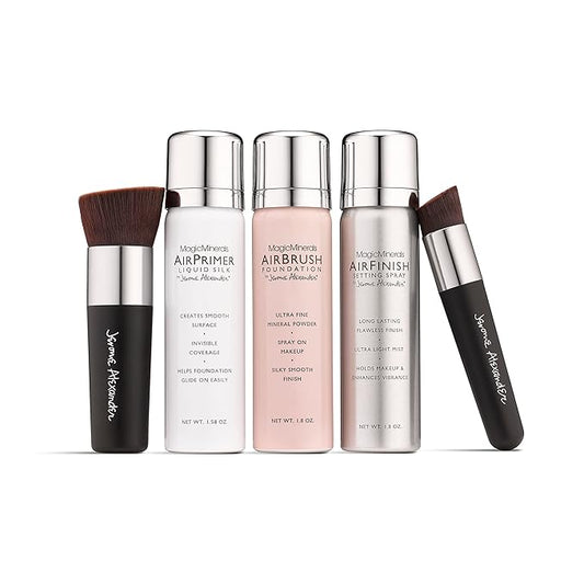 MagicMinerals AirBrush Foundation Set by Jerome Alexander - (Warm Medium)