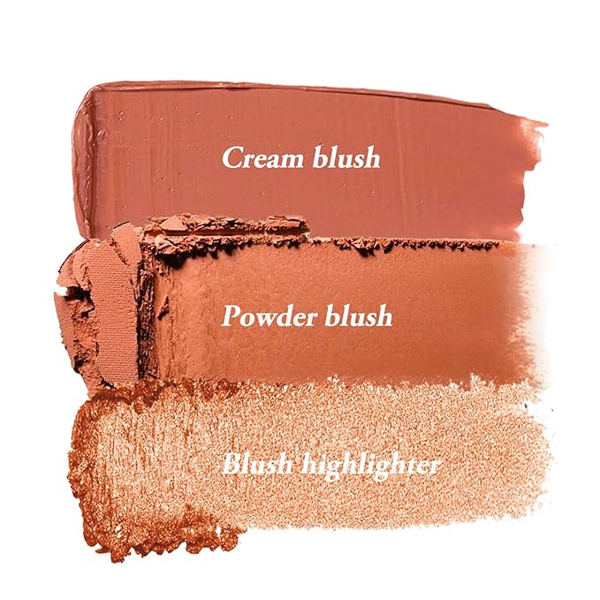 3 Colors Blush Palette, Blush and Highlighter Palette, Glowing Makeup