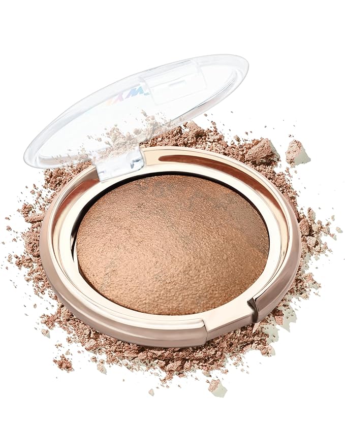 Baked Powder Blush, Glow Marbleized Blush Powder Palette,Lightweight Shimmery face Blush for Cheeks,Eyeshadow & Highlight,Mother's Day Makeup Gift for Women rubores de maquillaje(0.49Ounce)-03