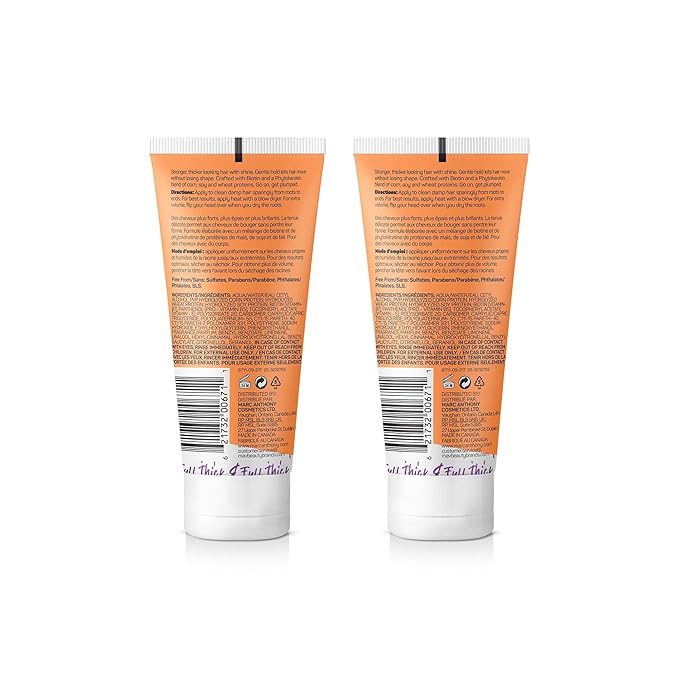 Marc Anthony Instantly Thick Styling Hair Cream (2-Pack) - Vitamin E & Biotin for Thicker, Fuller Hair with Lightweight Hold - Volumizing Product for Thin, Flat Hair