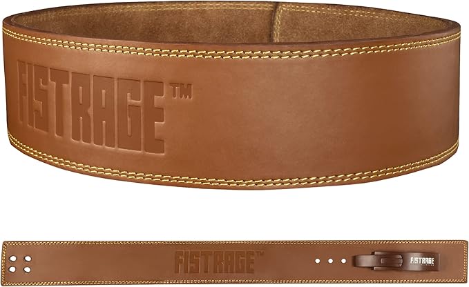 FISTRAGE Lever Buckle Weight Lifting Leather Black Belt