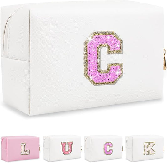 Personalized initial letter makeup bag,