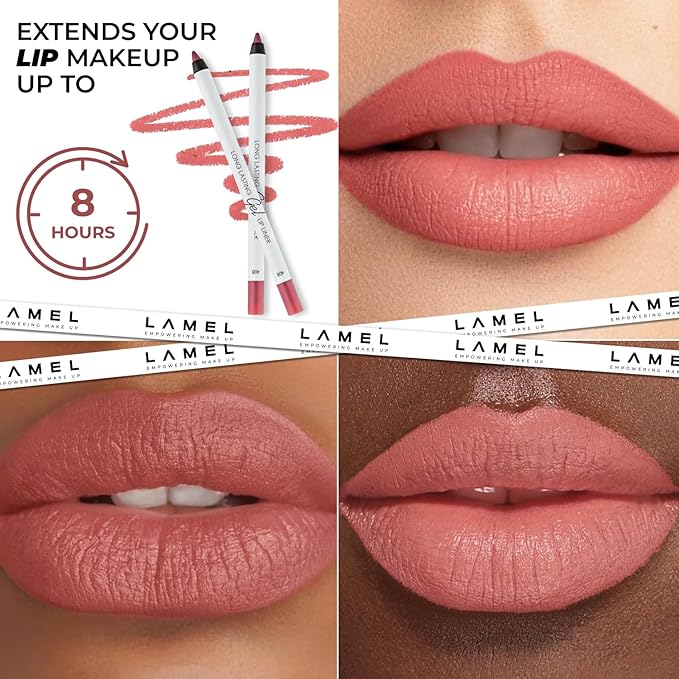 Matte Gel Lip Liner Pencil | Weightless & CreamyTexture - Sharpenable - Longwear & Waterproof - High Pigmented & Flawless Finish - Cruelty-free & Paraben-Free, 408, 1,7g/0.05oz. (Rose Plum)