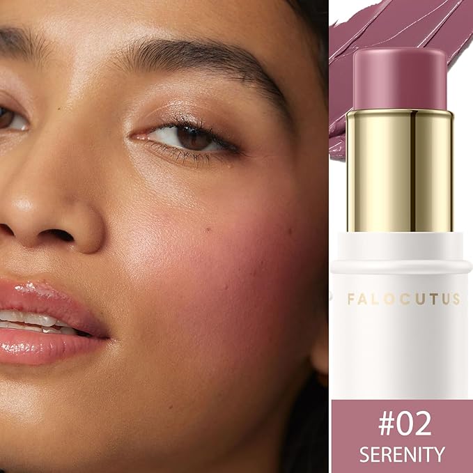 2Pcs Cream Blush Makeup Stick,Monochromatic Multi-Stick Face Blush