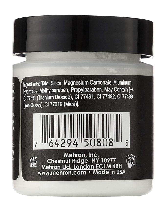 Mehron Makeup Setting Powder | Loose Powder Makeup (Ultra White) 1 oz