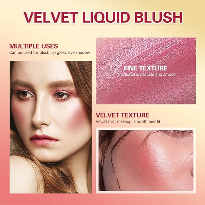 Liquid Blush, Natural Matte Velvet Finish, Soft Cream Peach Pink)