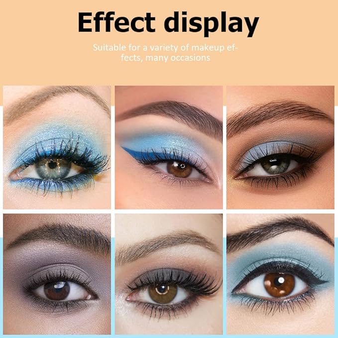 9 Colors Blue Grey Highly Pigmented Colorful Eyeshadow Palette,Matte Shimmer Navy Blue Sky Blue Grey Eye Shadow Makeup Palettes,Long Lasting Waterproof Eye Makeup Palette