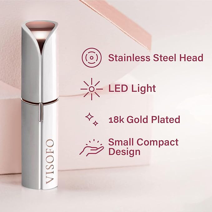 Flawless Facial Hair Removal for Women - Electric Razor Device, Small Dermaplaning Remover Tools Finishing Epilator Trimmer Face Dermaplane Shavers Beauty Gadgets Accessories by VISOFO (Coral)