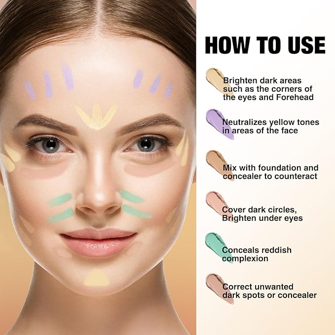 Contour Stick Corrects Skin Tone Bronzer Waterproof Sweat Concealer Yellow