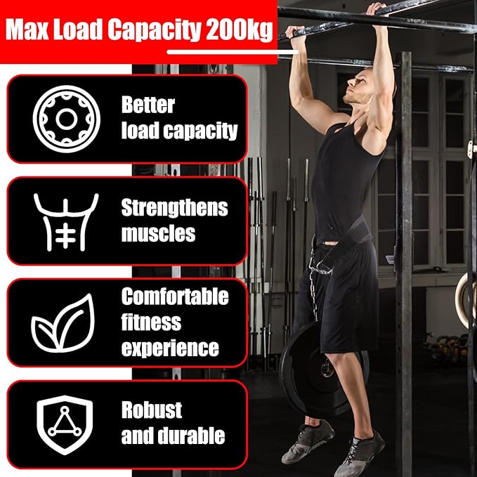 Fitness Dip Belt with Chain for Weight lifting