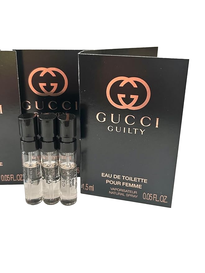 Gucci Guilty Sample Perfume Women Sample EDT Spray 1.5 ml / 0.05 oz Small travel size - set of 3