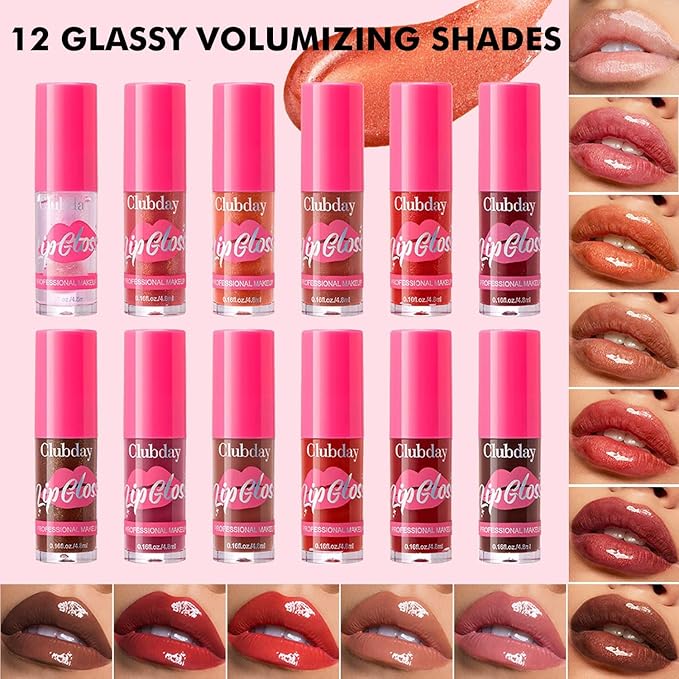 Reddish Orange Lip Gloss Lip Plumper Gloss Glitter Tinted Plumping Lip Gloss For Women Hydrating Long Lasting Shimmer Moisturizing Glossy Non Sticky lip gloss (03# Super-neutral)