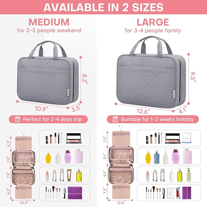 Travel toiletry bag for women,