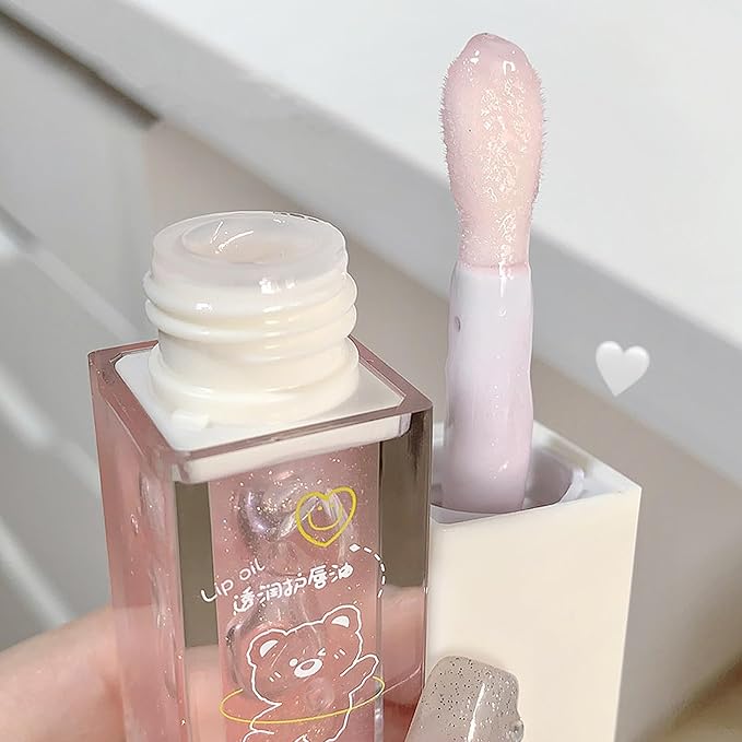 4Pcs Hydrating Lip Glow Oil, Moisturizing Lip Oil Transparent Plumping Lip Gloss Long Lasting Nourishing Non-sticky, Lip Oil Tinted for Lip Care and Dry Lips