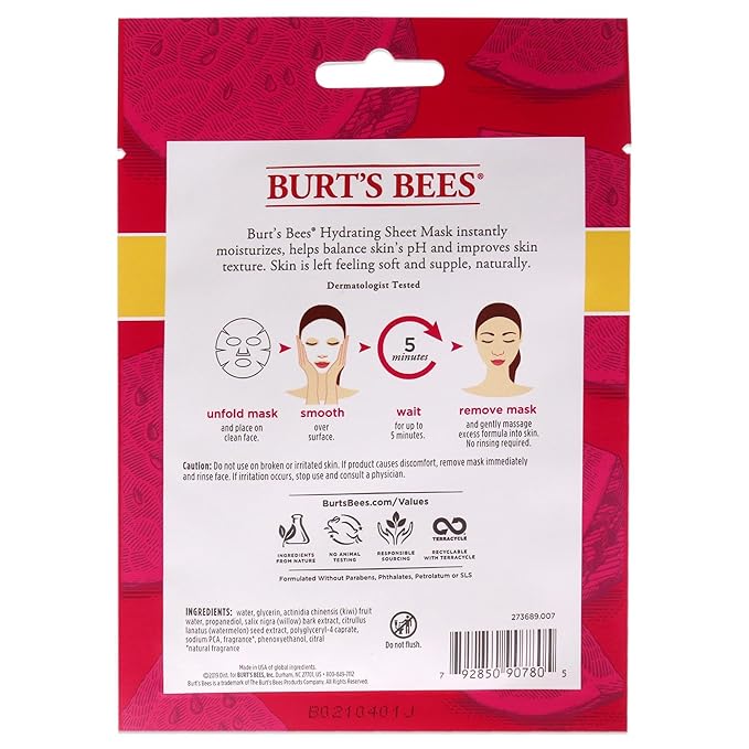 Burt's Bees Hydrating Sheet Mask With Watermelon 1 Pc
