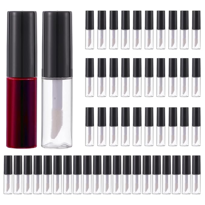 YITOU 50PCS Mini Empty Lipgloss Tube 1.8ml, Refillable Lipgloss