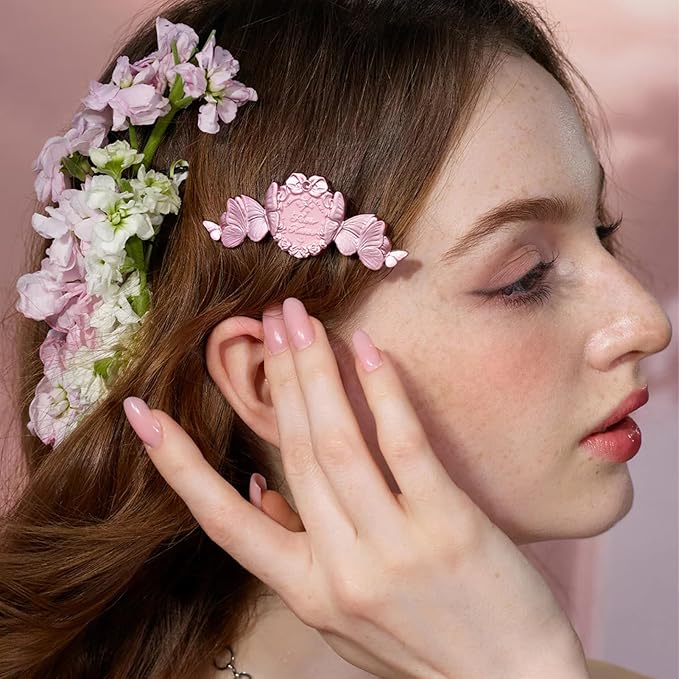 Flower Knows Violet Strawberry Rococo Glitter Lip Gloss G02 Rasberry Booze + Midsummer Fairytales Decorate Hair Clip Golden Butterflies