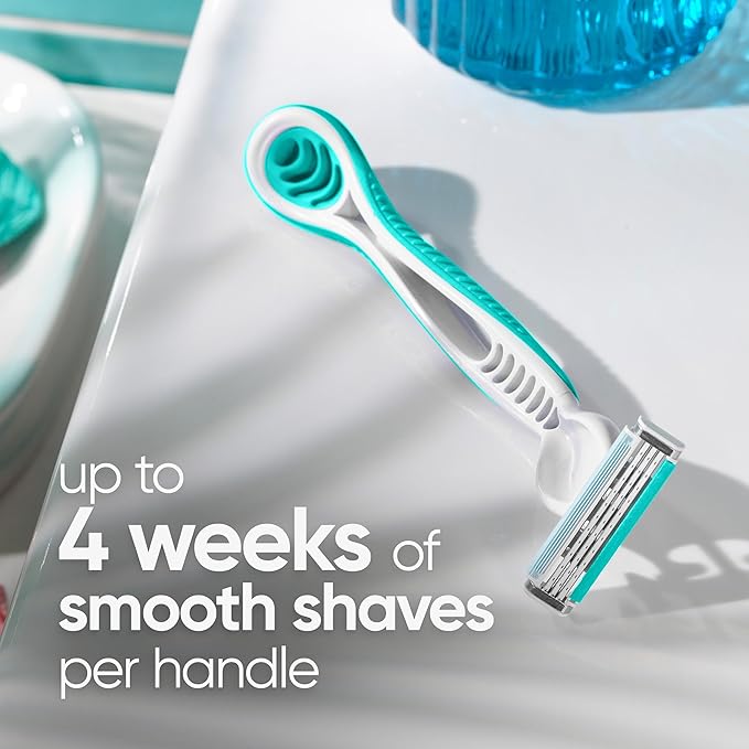 Gillette Venus Simply 3 Sensitive Women's Disposable Razors, Pack of 1 with 4 razors
