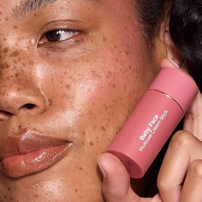 MCoBeauty Baby Face Multi-Use Cream Stick, Peony Rose Pinky Rose Shade, Silky Smooth, Buildable Blush for Eyes, Lips & Cheeks, Vegan, Cruelty Free Cosmetics