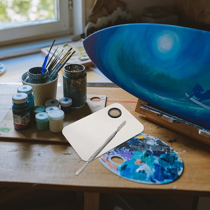 FOMIYES Makeup Palette, Makeup Mixing Palette, Stainless Steel