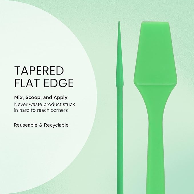 PANA Cosmetic Make Up Disposable Plastic 2.5" Spatulas Skin Care Facial Cream Mask Spatula (APPLE GREEN - 200 Pcs Box)