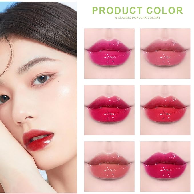 6 Colors Lip Tint Stain Set, Korean Lip
