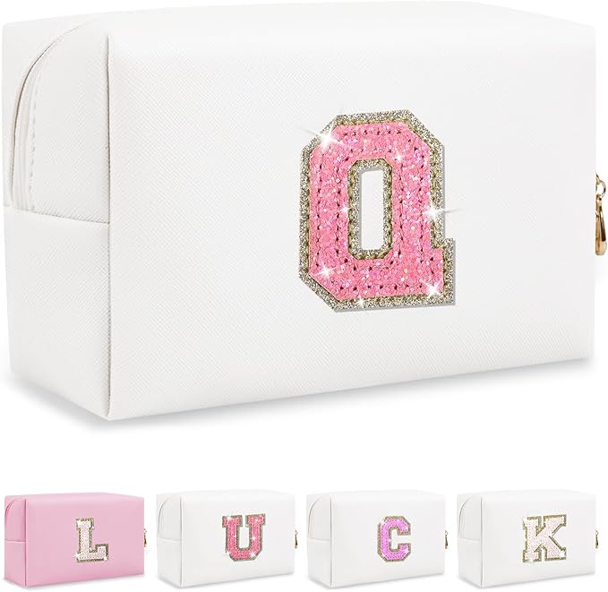 Personalized initial letter makeup bag,