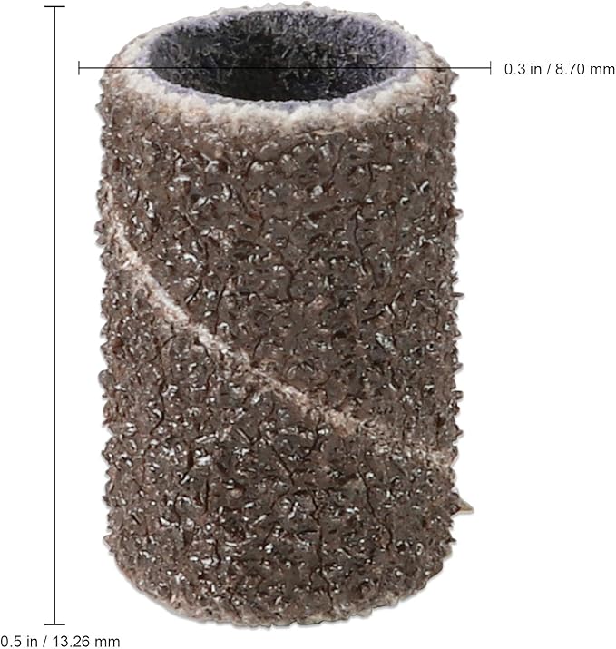 PANA 100 Pieces Nail Sanding Bands Professional Nail Manicure Great Fit for Nail Drill Bits for Acrylic Nails (80 Grit, Brown)