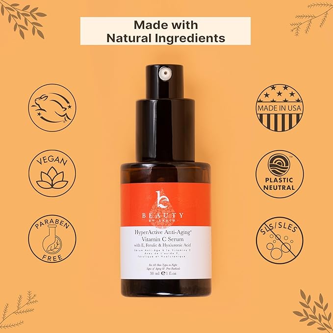 Face Serum - Vitamin C Serum for Face Anti Aging Serum with Hyaluronic Acid & Ferulic Acid Brightening Serum, Anti Wrinkle Serum for Face (2 Fl Oz)