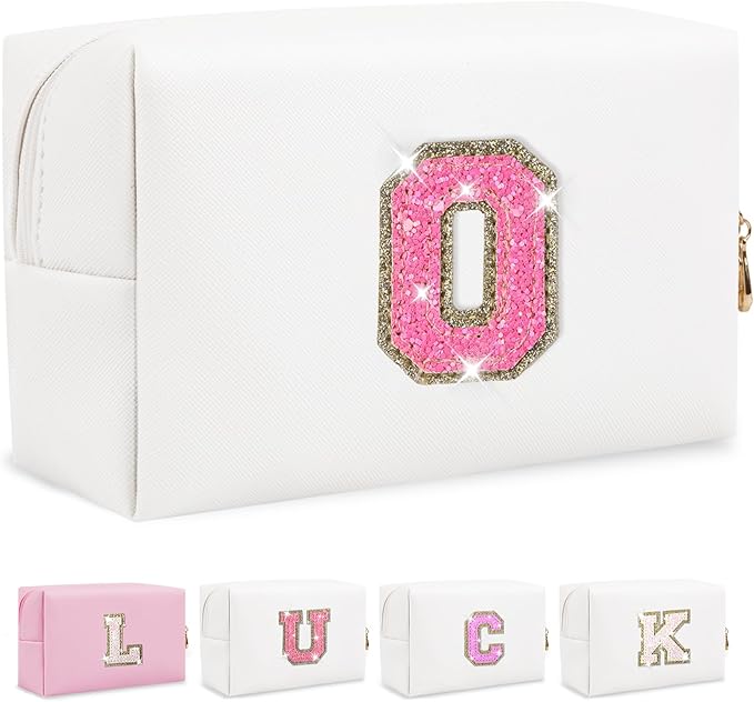Personalized initial letter makeup bag,
