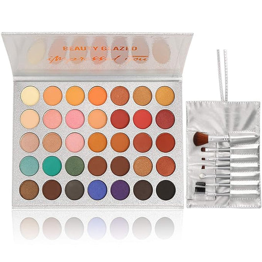 35 Colors Eyeshadow Palette with 7Pcs