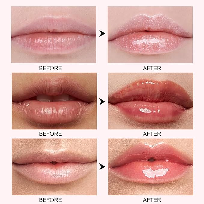 6 Colors Lip Plumper, Hydrating & Smooth Lip Wrinkles, Enhancing Plump Effect for Fuller Lips High Shine Lip Glaze Long Lasting Nourishing Lip Plumper for Women Girls (# 01)