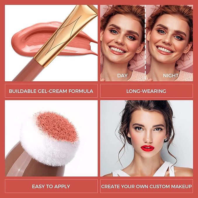 Liquid Blush Beauty Wand, Face Concealer Contouring With Cherry Red)