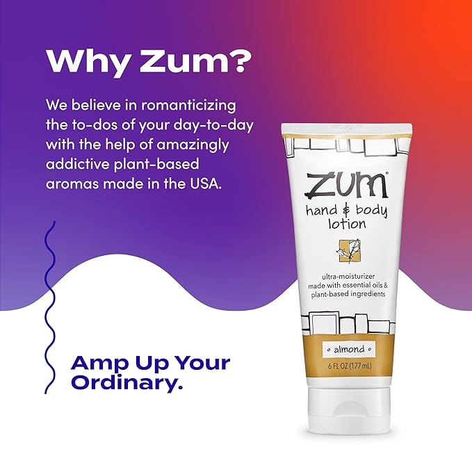 Zum Indigo Wild Hand & Body Lotion - Natural Hand Lotion for Dry Hands - Body Lotion for Women & Men - Body Moisturizers Include Shea Butter, Jojoba Oil & More - Almond Scent - 6 fl oz (2 Pack)