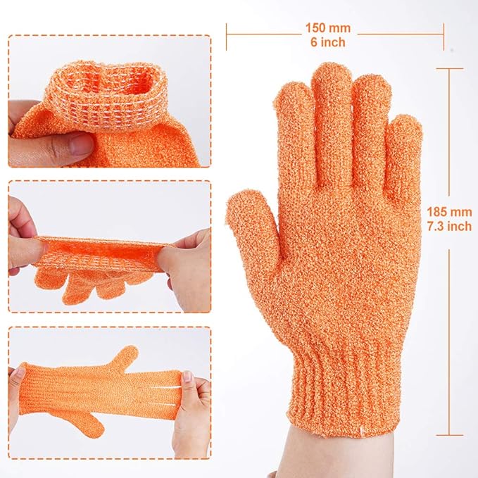 16 pcs exfoliating shower gloves,double