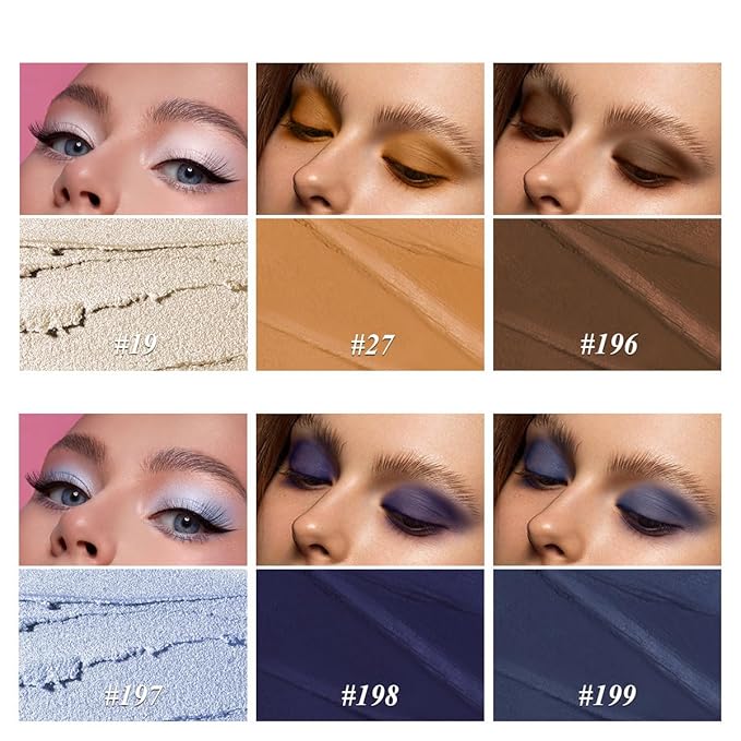 Neutral Eyeshadow Stick Makeup Set, Metallic Shimmer Matte Cream Eye Shadow Eyeliner Brightener Pencil Crayon - Classic 6PCS A010
