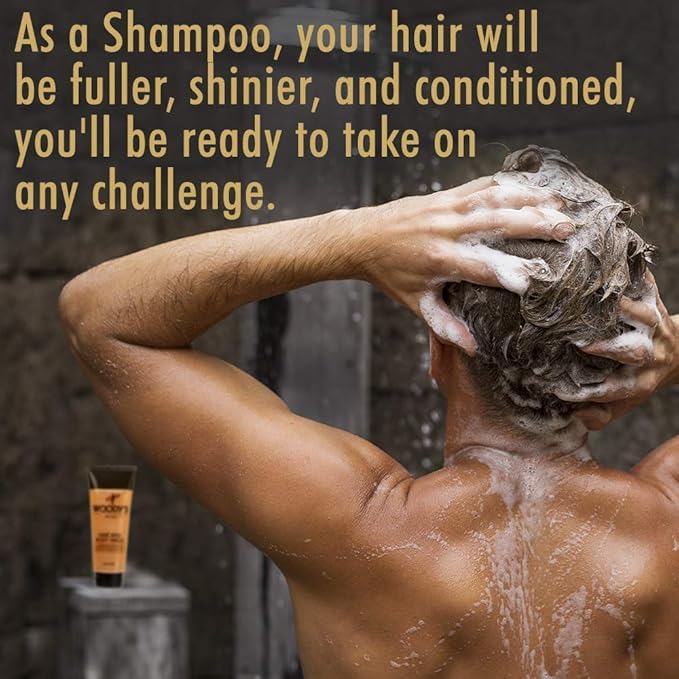 Woody's Hair and Body Wash for Men – 2-in-1 Sulfate-Free Cleanser & Body Wash, Deep Cleansing, Hydrating, Fresh Scent, 10 oz, 2 Pack