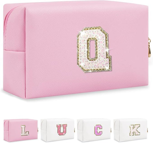 Personalized initial letter makeup bag,