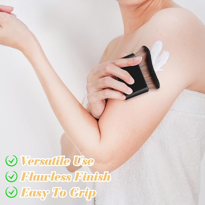 2 Pcs Self Tanning Brush Sunless Body Tanner Brushes Fake Tan Leg Makeup Foundation Brush Fine Cosmetic Application Tool for Blending Tanning Mousse Kabuki Face Spray