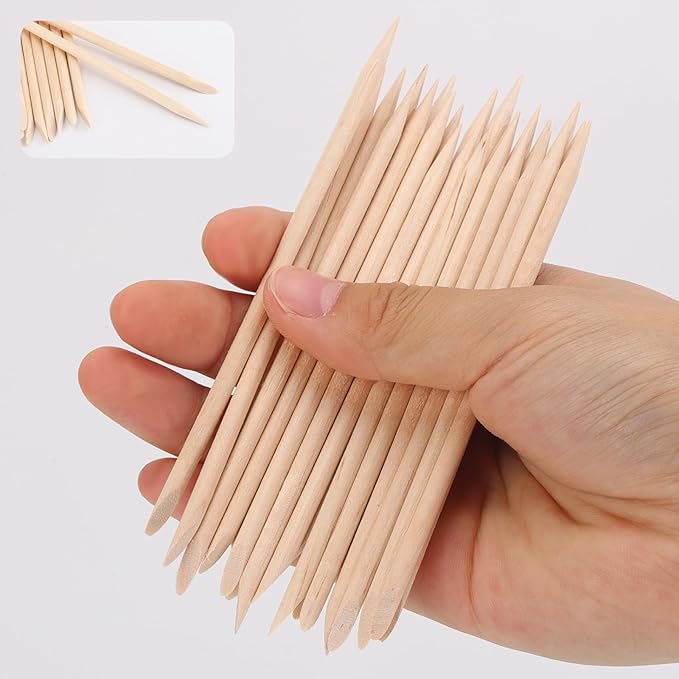 200pcs Orange Sticks for Nails