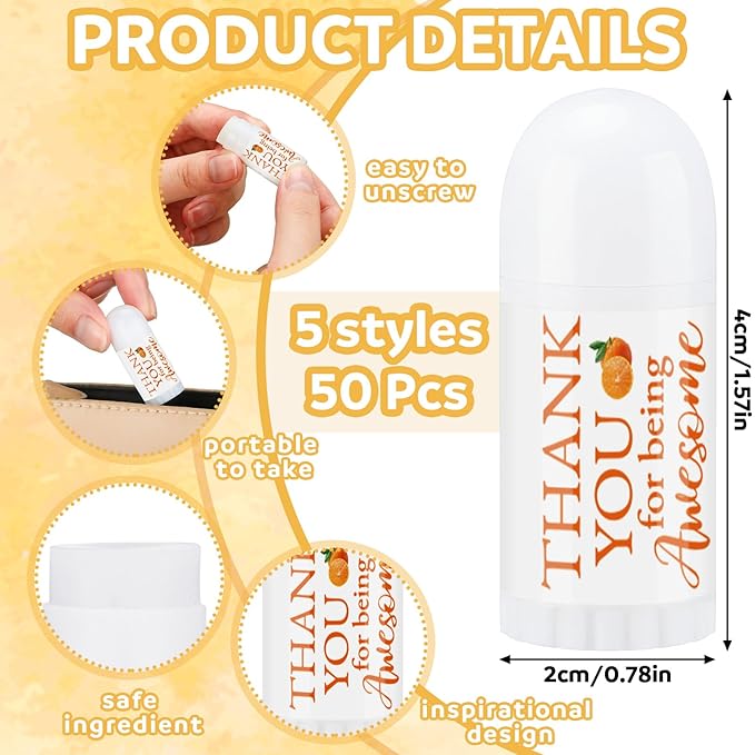 50 Pcs Thank You Gifts Mini Lip