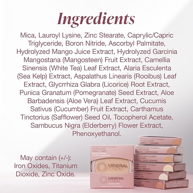 Mineral Fusion Pressed Powder Foundation, Cool 1 - Hypoallergenic, Cruelty-Free, 0.32 Oz