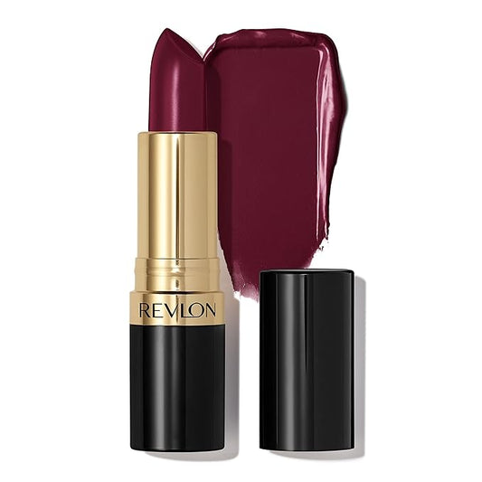 Revlon Super Lustrous Lipstick, Creamy Formula For Soft, Fuller-Looking Lips, Moisturized Feel, Black Cherry, 0.15 oz