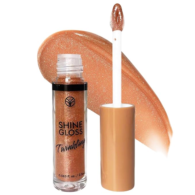 Brown Lip Gloss Women Girls Plumping Lip Gloss Glitter Tinted Lip gloss Oil Plumper Hydrating Long Lasting Moisturizing Non Sticky Makeup lip gloss (05# Nude Brown Shimmer)